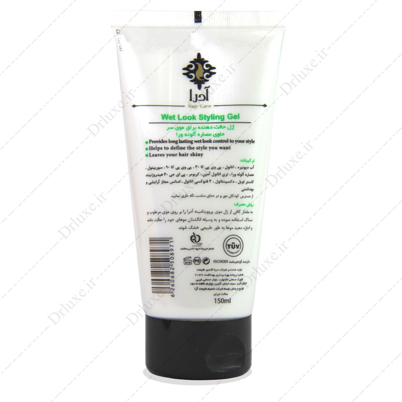 بررسی، قیمت و خرید ژل حالت دهنده و براق کننده مو آدرا Wet Look حجم 150 میلی لیتر - دکتر لوکس