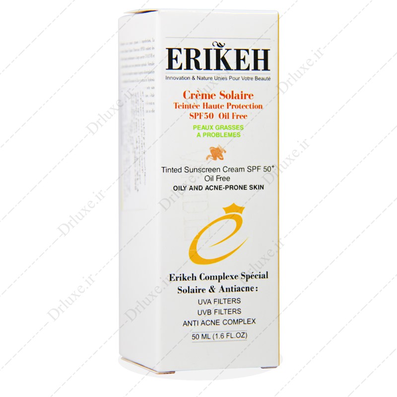 قیمت و خرید کرم ضد آفتاب SPF50 رنگی فاقد چربی پوست دارای آکنه اریکه 50 میلی لیتر - دکتر لوکس