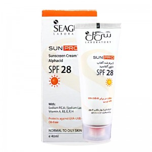 کرم ضد آفتاب SPF28 فاقد چربی حاوی آلفاسید سی گل 40 میلی لیتر