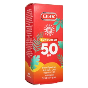 کرم ضد آفتاب SPF50 بی رنگ انواع پوست ببک 50 میلی لیتر