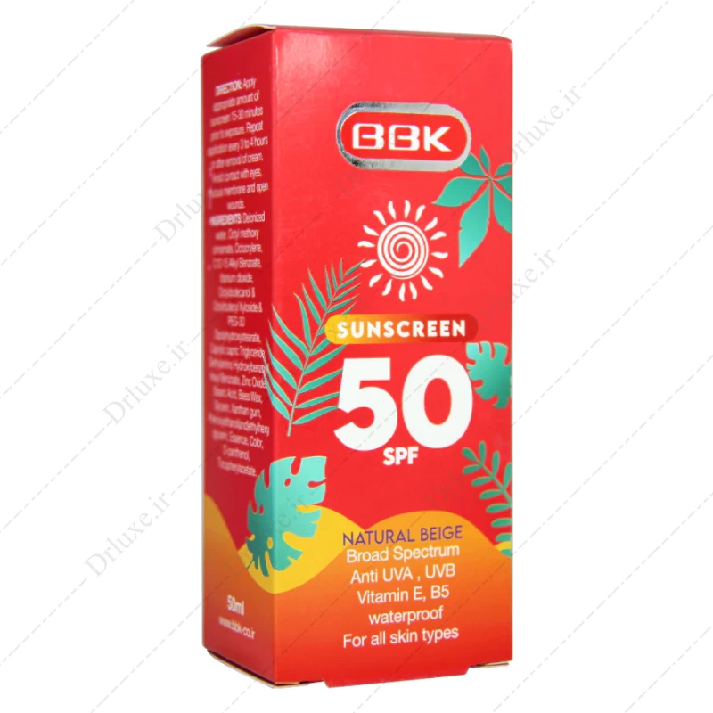 قیمت و خرید کرم ضد آفتاب SPF50 بژ طبیعی انواع پوست ببک 50 میلی لیتر - دکتر لوکس