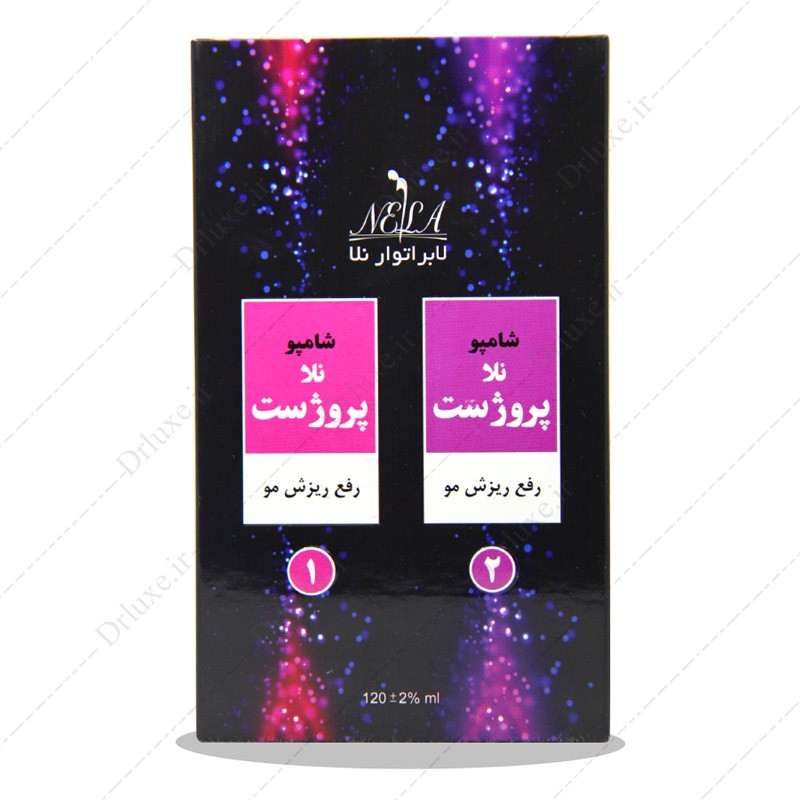 مشخصات، قیمت و خرید شامپو رفع ریزش مو 2 عددی نلا پروژست 120 میلی لیتر - دکتر لوکس
