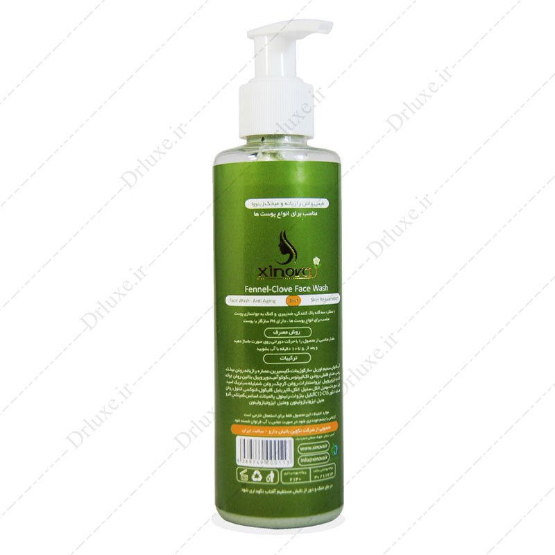 مشخصات، قیمت و خرید ژل شستشوی صورت حاوی عصاره رازیانه و میخک ژینووا 200 میل - دکتر لوکس