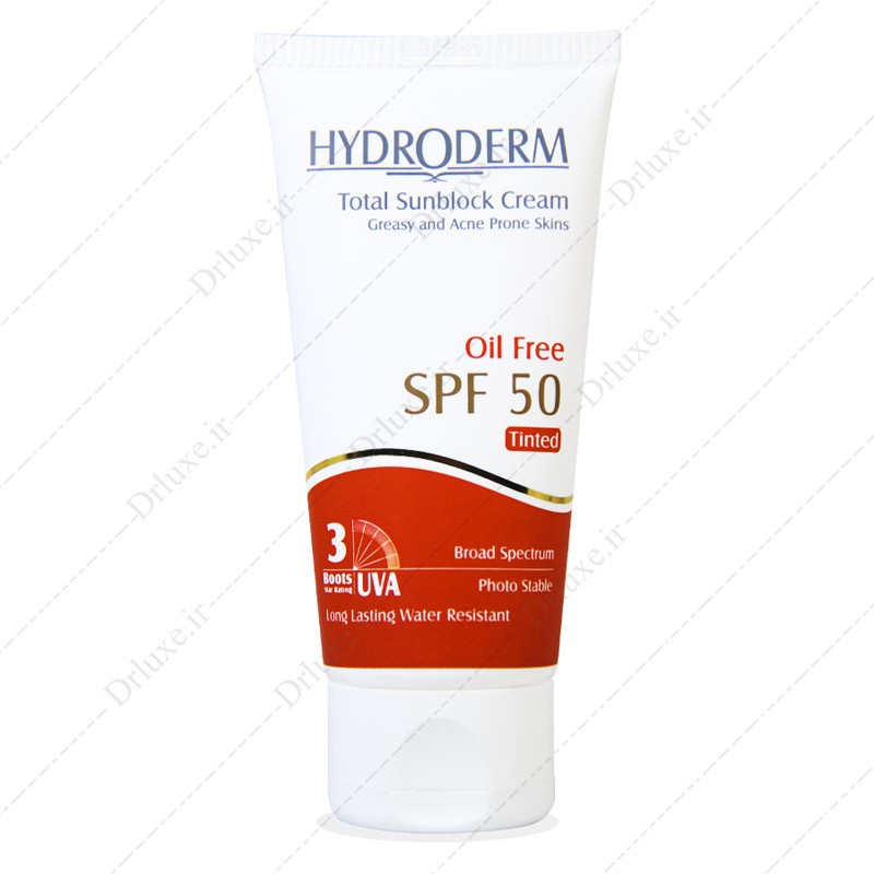 کرم ضد آفتاب SPF50 فاقد چربی بژ متوسط هیدرودرم 50 میلی لیتر