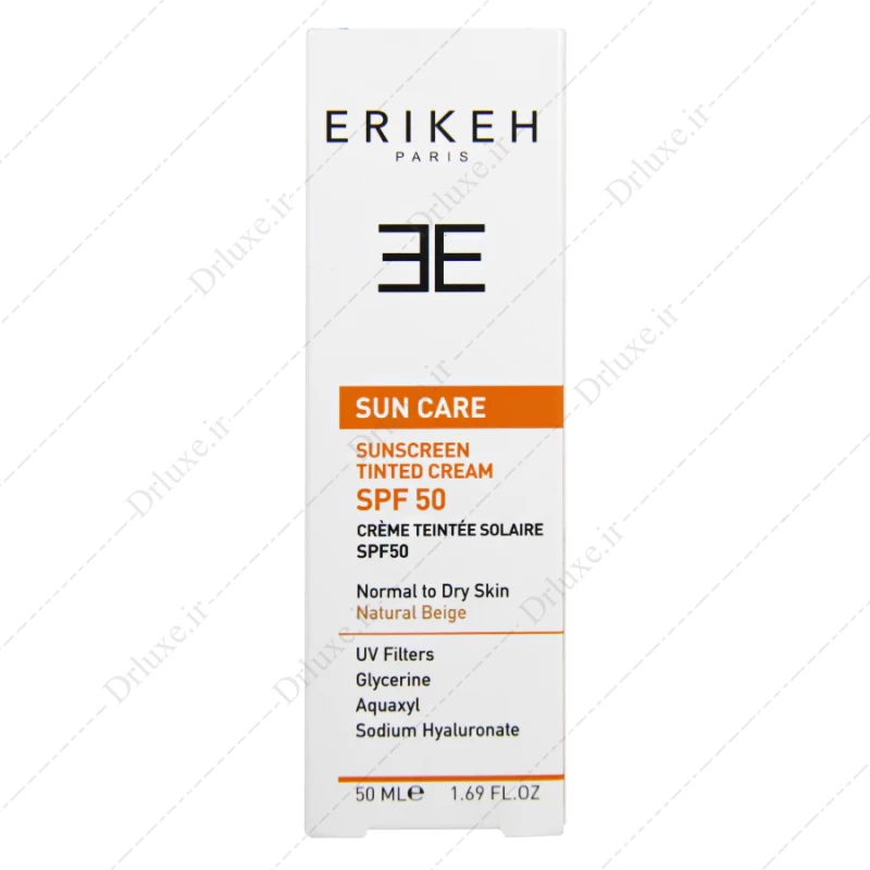 کرم ضد آفتاب SPF50 بژ طبیعی پوست خشک و نرمال اریکه 50 میلی لیتر - دکتر لوکس