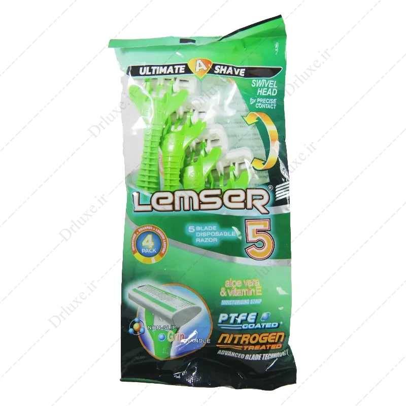بررسی و خرید تیغ اصلاح 5 لبه صابونی لمسر 4 عدد