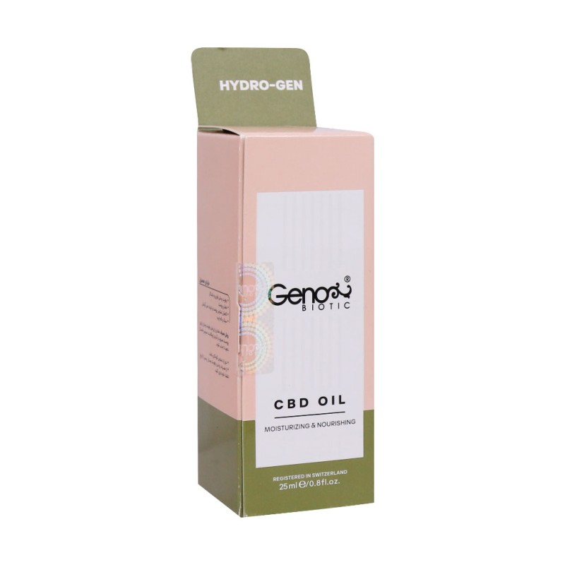 روغن CBD Oil رطوبت رسان صورت و گردن ژنوبایوتیک 25 میلی لیتر