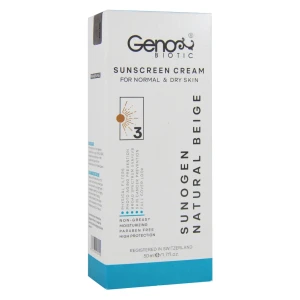 کرم ضد آفتاب SPF50 ژنوبایوتیک پوست خشک و معمولی 50 گرم