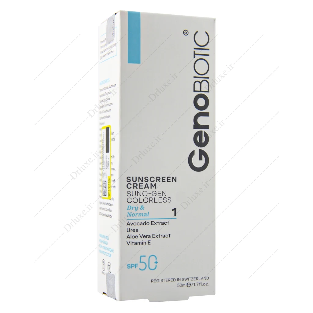 کرم ضد آفتاب SPF50 پوست خشک بدون رنگ ژنوبایوتیک