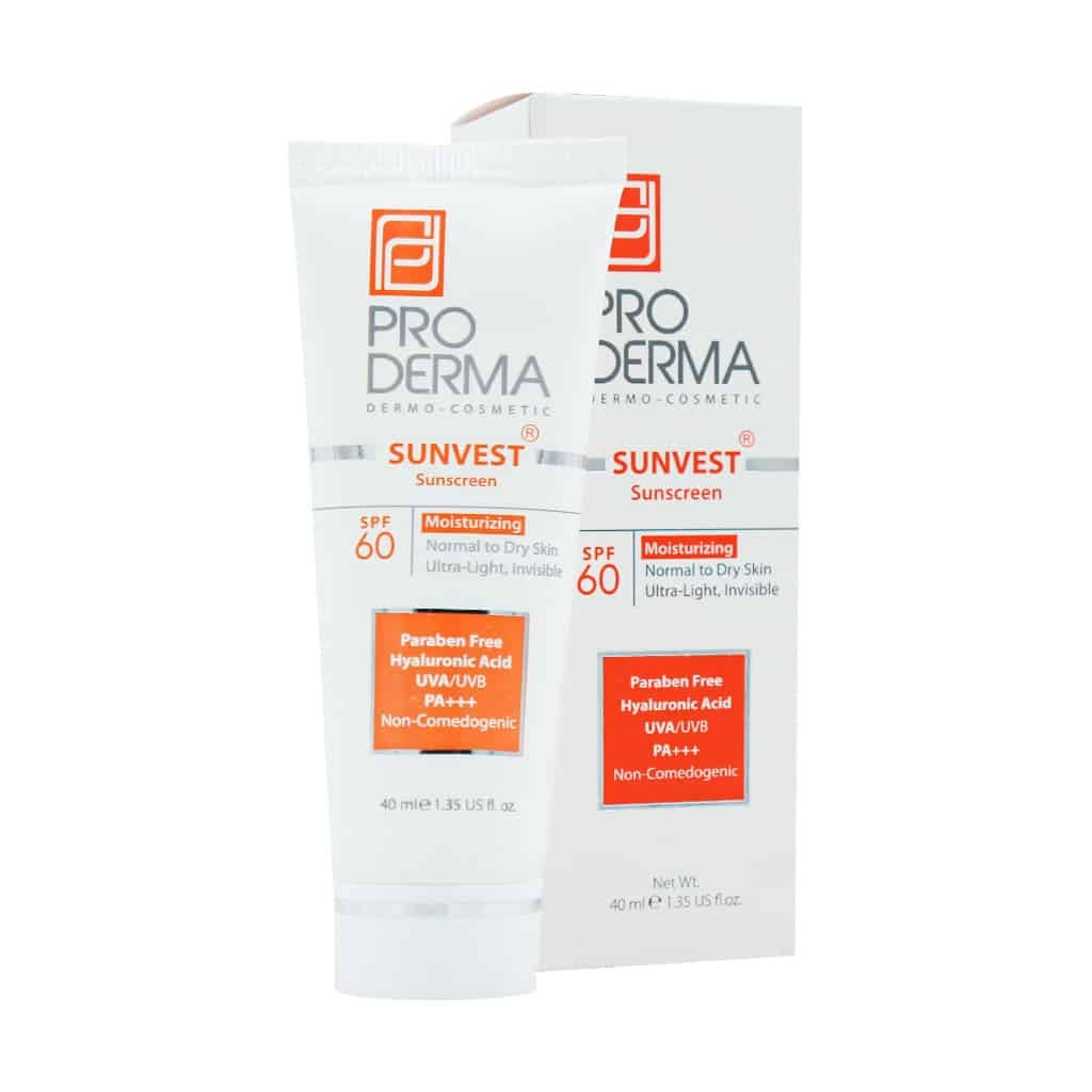 کرم ضد آفتاب و مرطوب کننده SPF60 بی رنگ پرودرما