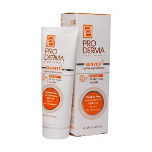 کرم ضد آفتاب و روشن کننده SPF50 بدون رنگ پرودرما