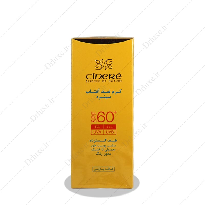 کرم ضد آفتاب SPF60 بی رنگ سینره پوست معمولی و خشک 50 میلی لیتر