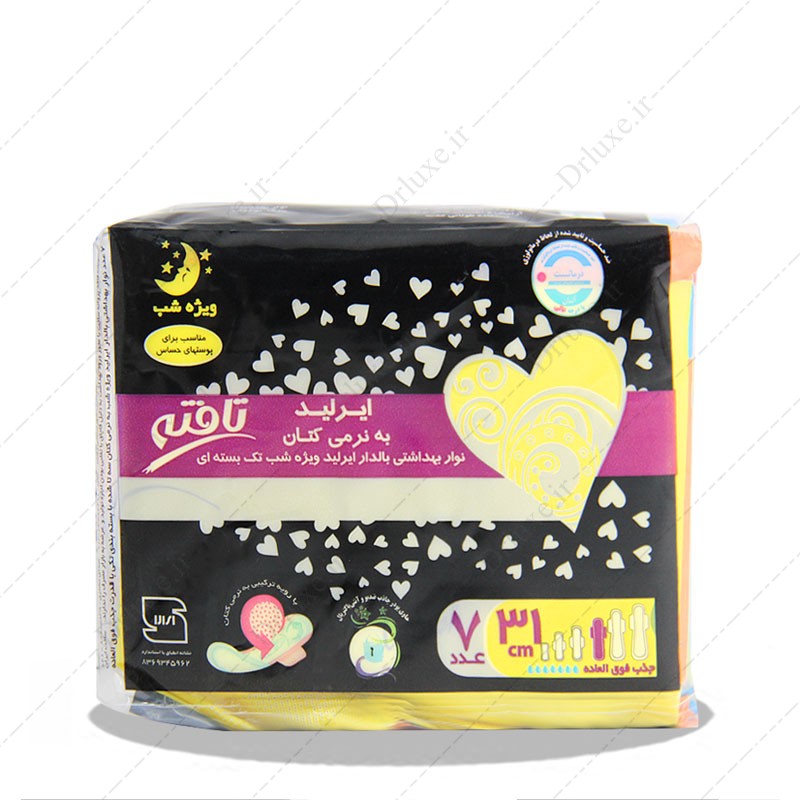 مشخصات،قیمت وخرید نواربهداشتی  خیلی نازک ایرلید بالدار کتانی ویژه شب تافته 7 عدد - دکتر لوکس