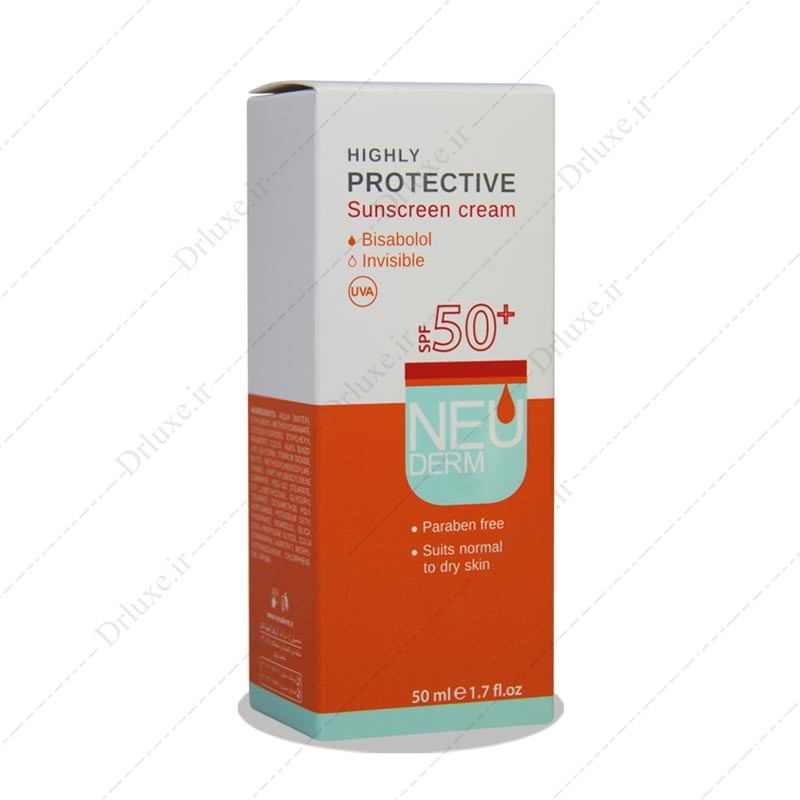 مشخصات قیمت و خرید ضد آفتاب بدون رنگ   SPF50 نئودرم 50 میلی لیتر - دکتر لوکس